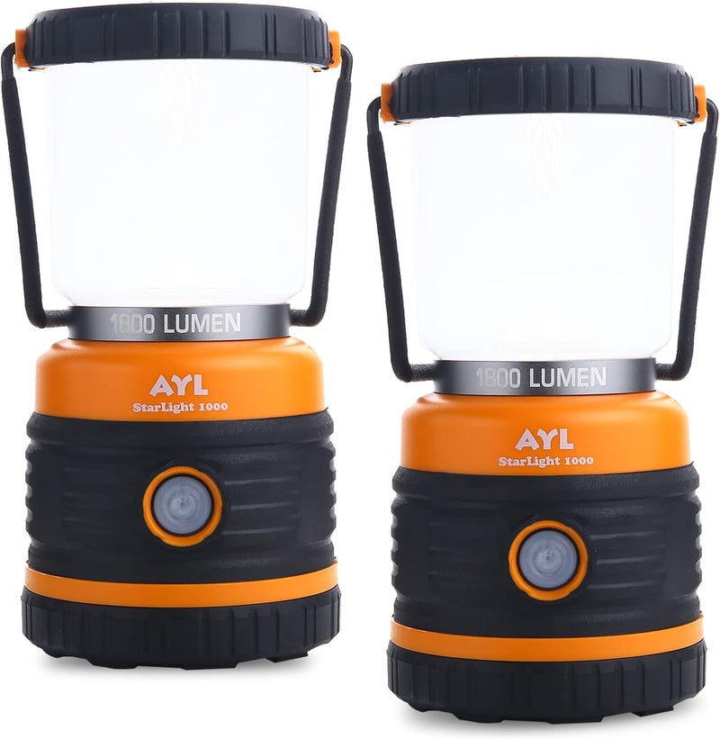 AYL LED Camping Lantern, Battery Powered LED 1800LM, 4 Camping Lights Modes, Perfect Lantern Flashlight for Hurricane, Emergency Light, Storm, Power Outages, Survival Kits, Hiking, Fishing, Home and More - Image 1